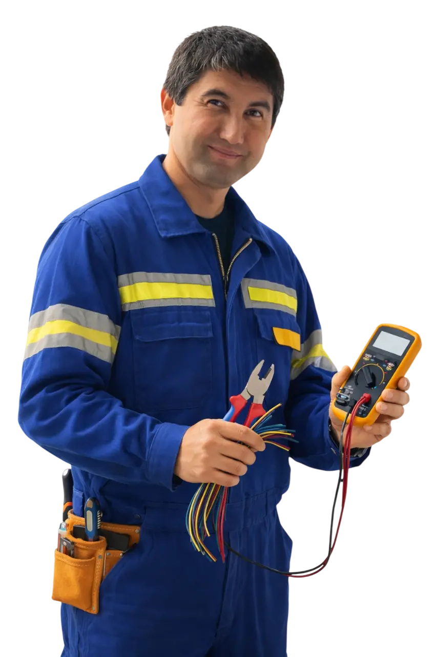 Elektromontyorlik kursidan dars beruvchi xodim surati.